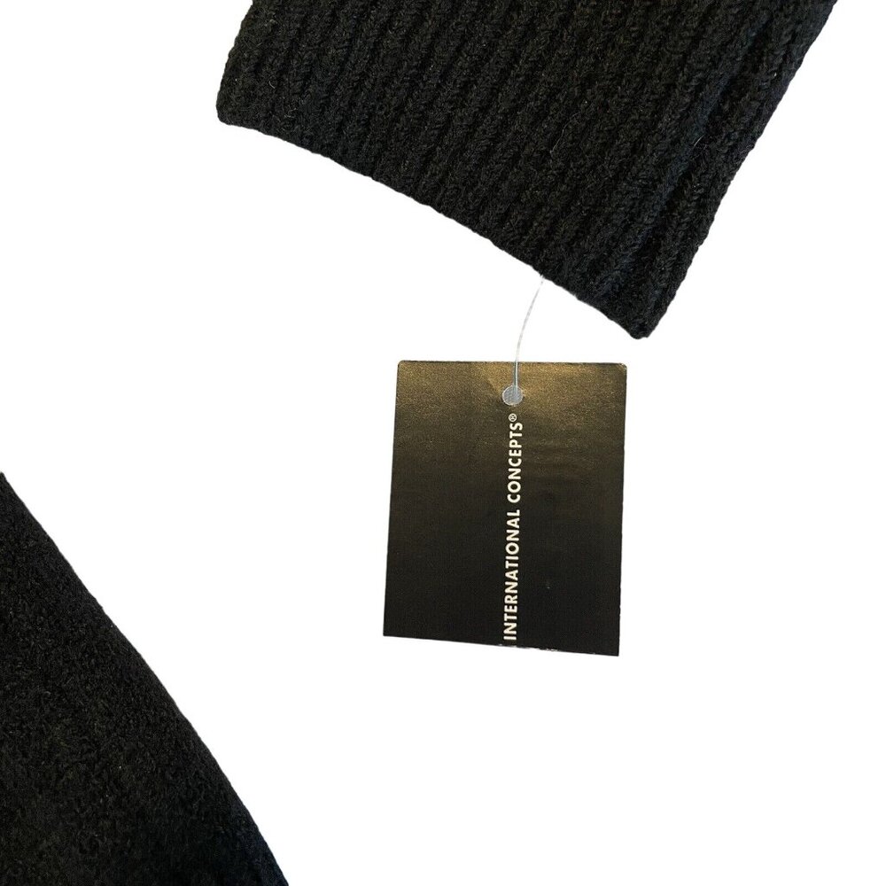 INC Womens Black Ruffled Top Long Sleeve Crew Neck Sweater Extra Small XS - Picture 6 of 8
